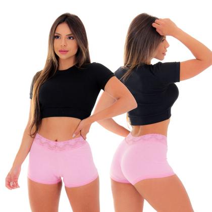 Imagem de Kit 5 Calcinhas Short Copacabana Algodão Penteado