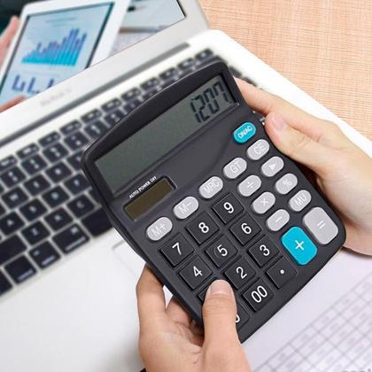 Imagem de Kit 5 Calculadora Mesa Escritório Número Grande 12 Dígitos