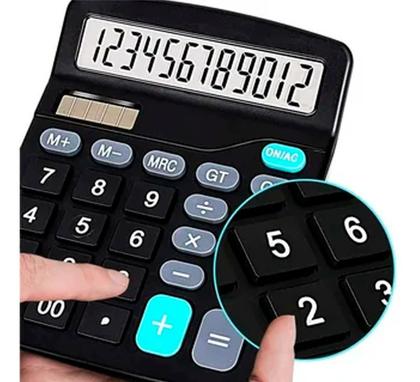 Imagem de Kit 5 Calculadora Mesa Escritório Número Grande 12 Dígitos