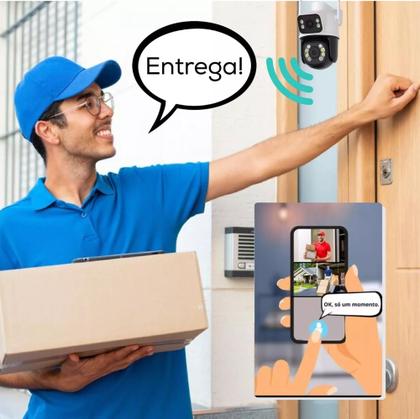 Imagem de kit 5 Camera De Segurança Smart Wi-fi Ip66 Dupla Lente 360 Visão Noturna Externa Prova D' Agua