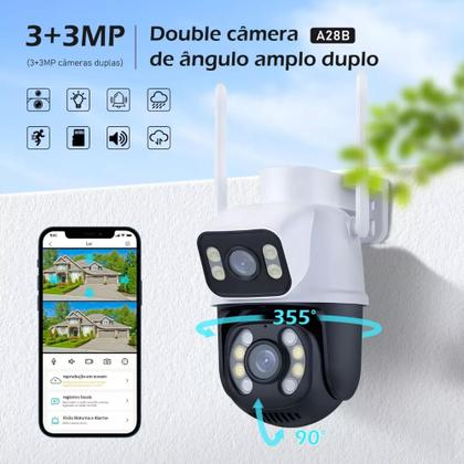 Imagem de kit 5 Camera De Segurança Smart Wi-fi Ip66 Dupla Lente 360 Visão Noturna Externa Prova D' Agua