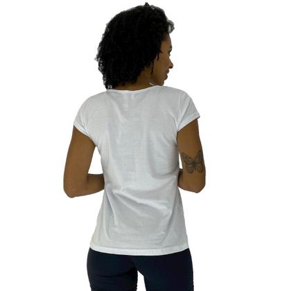 Imagem de Kit 5 Camisa Babylook MXD Conceito Casual Fitness Cores Básicas e Estampas Diversas