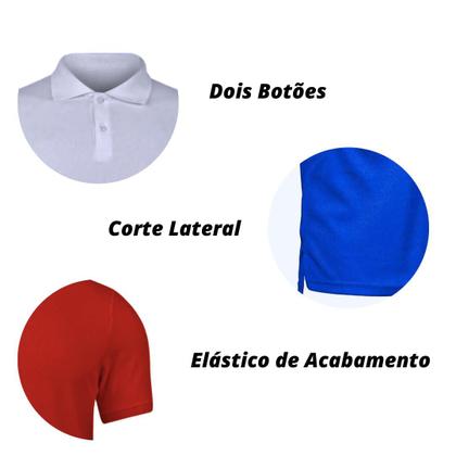 Imagem de Kit 5 Camisas Masculina Gola Polo Plus Size Extra Grande