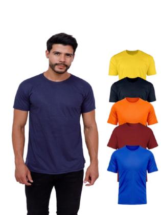 Imagem de Kit 5 Camisetas Básica Malha Fria 100% Algodão - Sortidas