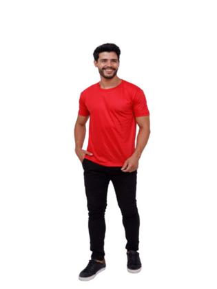 Imagem de Kit 5 Camisetas Básicas Lisa Manga Curta 100% Poliéster