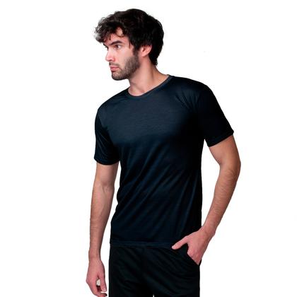 Imagem de Kit 5 Camisetas Básicas Masculina 100% Poliéster Preto