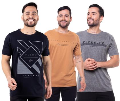 Imagem de Kit 5 Camisetas Camisas Blusas Básicas Malha Fio 30.1 Flero