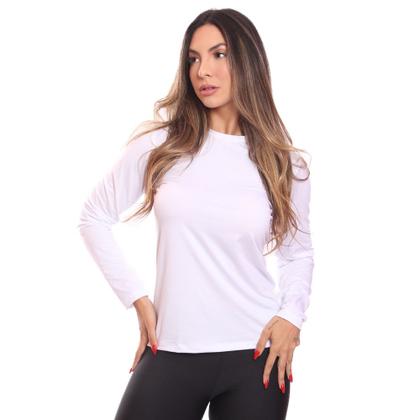 Imagem de Kit 5 Camisetas Feminina Manga Longa Dry Básica Lisa Proteção Solar UV Térmica Blusa Academia