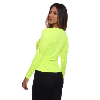 Imagem de Kit 5 Camisetas Feminina Manga Longa Dry Básica Lisa Proteção Solar UV Térmica Blusa Academia