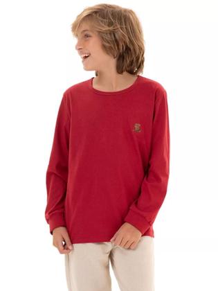 Imagem de Kit 5 Camisetas Manga Longa Infantil Menino Básica Lisa menino conforto menino