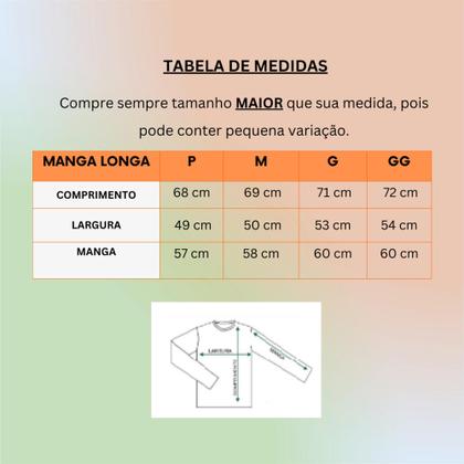 Imagem de Kit 5 Camisetas MANGA LONGA Unissex. Uso casual e esportivo.