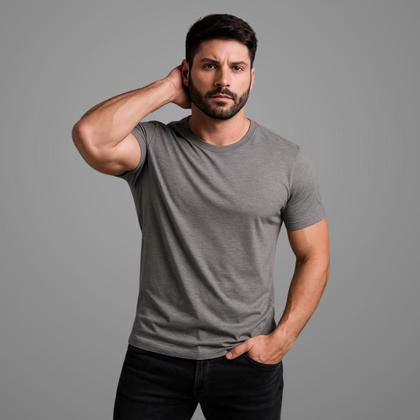 Imagem de Kit 5 Camisetas Masculinas Básica Gola Redonda 100 Algodão Lisa Casual versátil