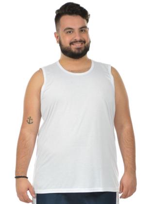 Imagem de Kit 5 Camisetas Regata Plus Size Masculina Abafarto 100% Poliéster Lisa