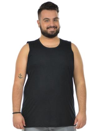 Imagem de Kit 5 Camisetas Regata Plus Size Masculina Abafarto 100% Poliéster Lisa