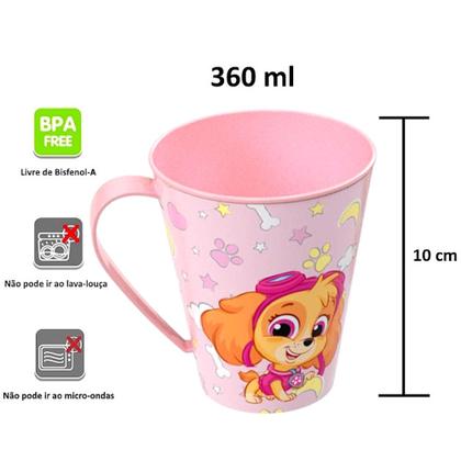 Imagem de Kit 5 Canecas Copo Patrulha Canina Feminino p/ Sacolinha Doces Surpresa Festa Aniversário