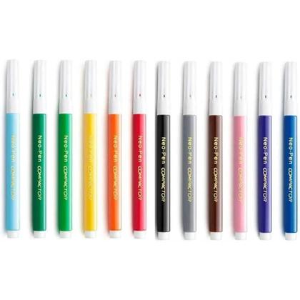 Imagem de Kit 5 Canetinhas Hidrográficas Neo Pen Mirim 12 Cores