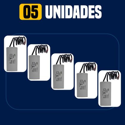 Imagem de Kit 5 Capacitor Permanente 140uF 250Vac EPX com Fio