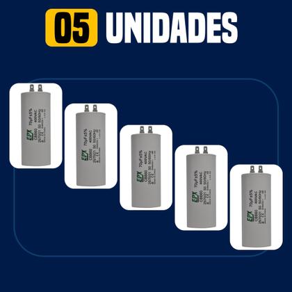 Imagem de Kit 5 Capacitor Permanente 70uF 380/400Vac EPX com Terminal Duplo