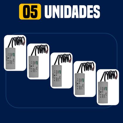 Imagem de Kit 5 Capacitor Permanente 90uF 250Vac EPX com Fio