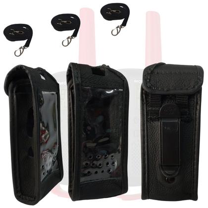 Imagem de Kit 5 Capas de Couro Para Talkabout Motorola T210 Com Alça e Clip Incluso 