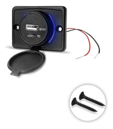 Imagem de Kit 5 Carregador de Celular Automotivo 1 USB + 1 USB Power C/ Moldura - RS-1113U BR