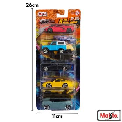 Kit 5 Carrinhos Fresh Metal Diecast Vehicles 1:64 22-15325