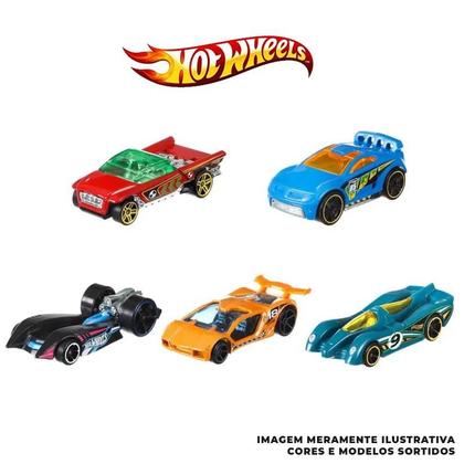 Kit 5 Carrinhos Hot Wheels Sortidos 1:64 - Mattel - Carrinhos de