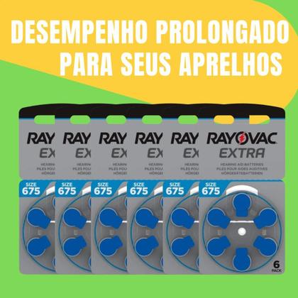 Imagem de Kit 5 Cartelas Rayovac 675 Original  30 Baterias para Aparelho Auditivo