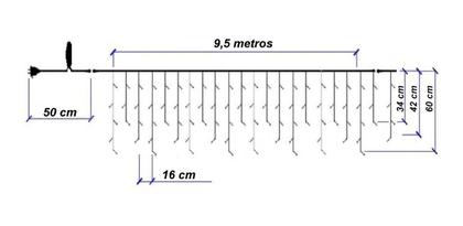 Kit 5 Cascatas 400 Leds Luz Morna Fixa - 220V - Brilliant Imagem de Kit 5 Cascatas 400 Leds Luz Morna Fixa - 220V