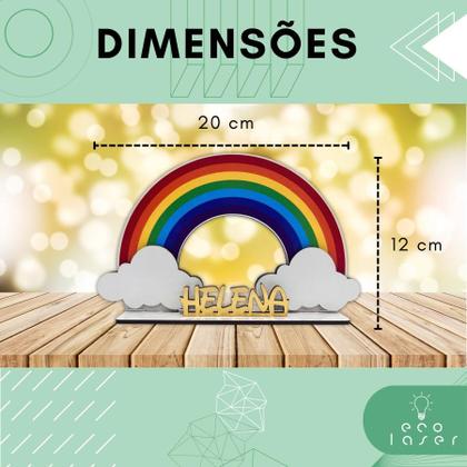 Imagem de Kit 5 Centros de Mesa ArcoÍris Personalizado com nome