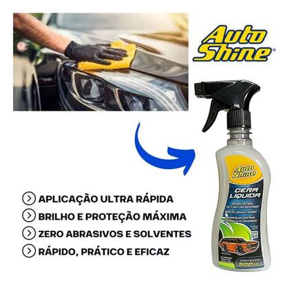 Imagem de Kit: 5 Cera Liquida Spray Autoshine 500ml e Pano Microfibra