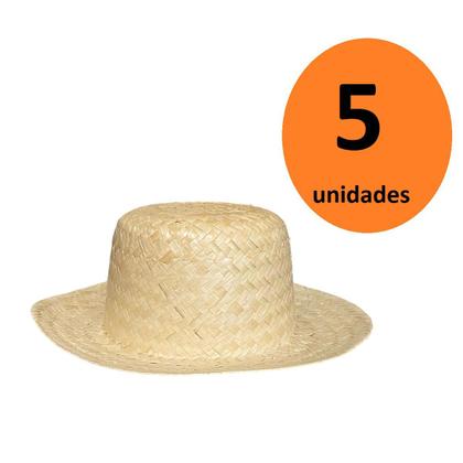 Imagem de Kit 5 Chapéus de Palha Pequeno p/ Festa Caipira 28,5cm