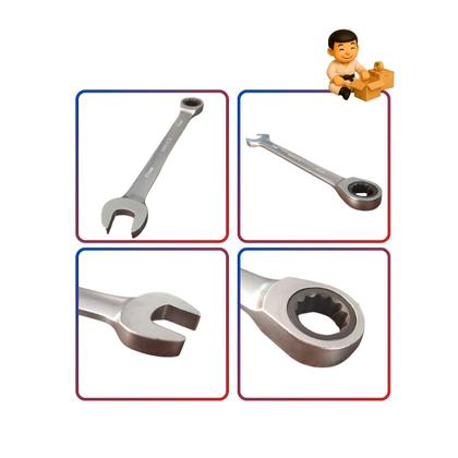 Imagem de Kit 5 Chaves Combinadas Catraca 15mm Ingco Aço CR-V