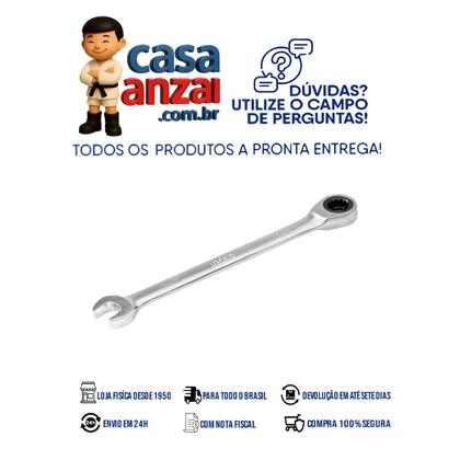 Imagem de Kit 5 Chaves Combinadas Catraca 15mm Ingco Aço CR-V