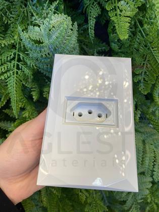 Imagem de Kit 5 Cj Tomada 10A Horizontal 4X2 - Enerbras Doha Branco