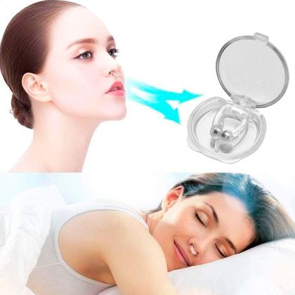 Imagem de Kit 5 Clip Nasal Aparelho Anti Ronco Magnético Apnéia com Estojo Unitário