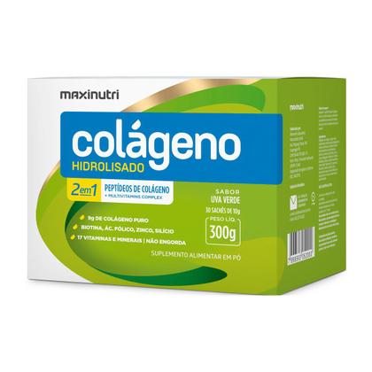 Imagem de Kit 5 Colágeno Hidrolisado 2 em 1 Maxinutri 30 Sachês Uva Verde