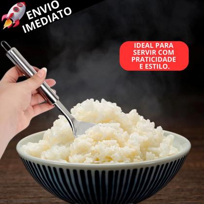 Imagem de Kit 5 Colher de Arroz Inox Colher de Mesa Prática Qualidade Premium Utensílio de Cozinha