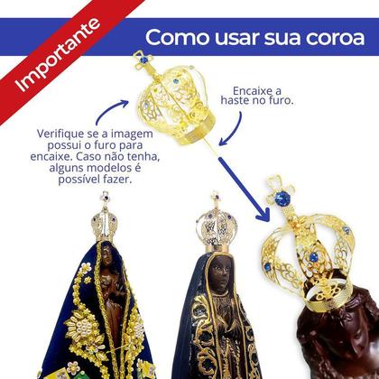 Imagem de Kit 5 Combo Coroa Nº6 Resplendor + Broche Nossa Senhora 40cm