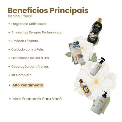 Imagem de Kit 5 Completo Coala Laundry Chá Branco. Produtos Essenciais para Perfumação e BemEstar do Lar