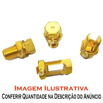 Imagem de Kit 5 Conector Parafuso Fendido Split Bolt 95mm Latão Emenda Cabos