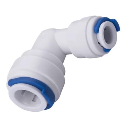 Imagem de Kit 5 Conector União Cotovelo 90 Engate Rápido 3/8" x 1/4" para Água e Bebedouros Alta Resistência