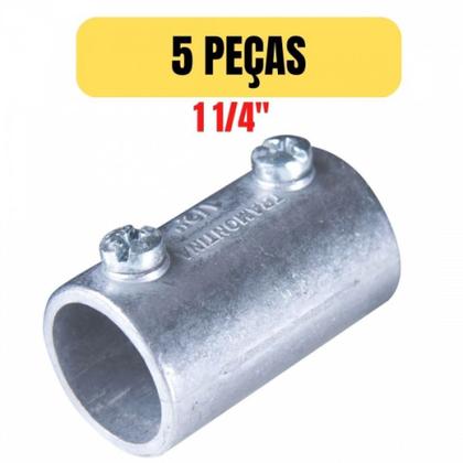 Imagem de Kit 5 conector unidut aluminio luva sem rosca 1 1/4 tramontina