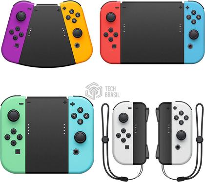 Imagem de Kit 5 Conectores Grip Para Controle Joy-Con Nintendo Switch Preto
