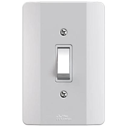 Imagem de Kit 5 Conjunto 1 Tecla Simples 10A Branco Mec-Tronic