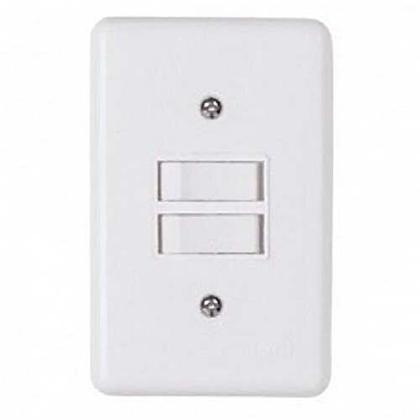 Imagem de Kit 5 Conjunto 2 Interruptor Duplo C/ Espelho Monobloco Ilumi