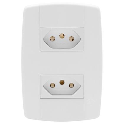 Imagem de Kit 5 Conjunto 2 Tomadas Branca Monobloco 2P+T 20A 250V 4x2