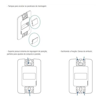 Imagem de Kit 5 Conjunto Aria 4x2 2 Interruptores Paralelo 6A 250v