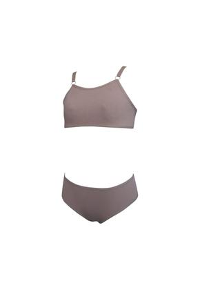 Imagem de Kit 5 Conjunto Calcinha e Sutiã Menina Juvenil Lisos - Multicolorido