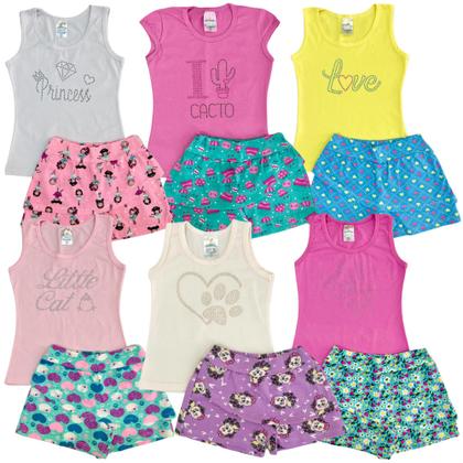 Imagem de Kit 5 Conjunto Infantil Menina Roupa Verão tamanho 1 ao 8